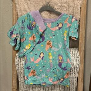 Little Sleepies Teal and Purple Mermaid Pajama Set GUC